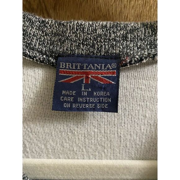 Vintage Brittania Gray Cotton Hunting Vest Suede Shoulders Button Pockets Size L - Picture 2 of 14